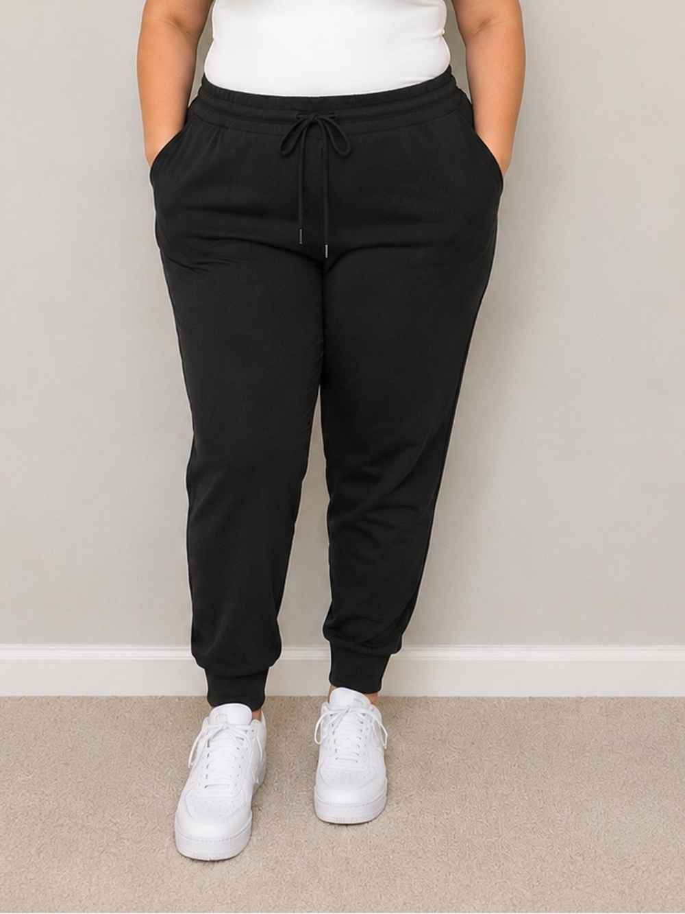 Zac & Rachel Woman Black Jogger Pants Size 1X Stretch Pull On Athleisure
